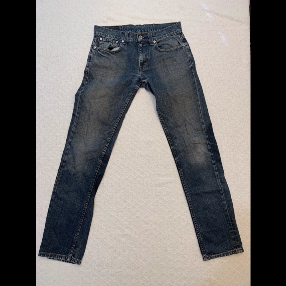 LEVI STRAUSS Men 511 Skinny Cotton Denim Jeans - 31x32 Special Black Patch.